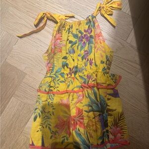 Zimmermann Yellow Floral Romper with Pink and Green